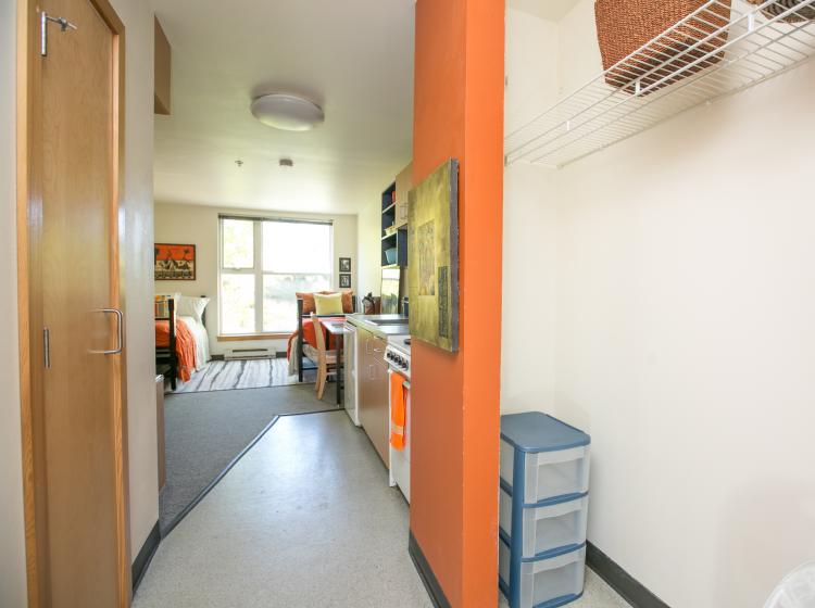 View from entry looking into unit