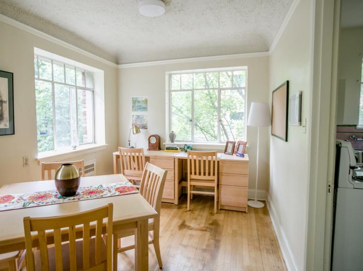 Alternate view of furnished quad living area