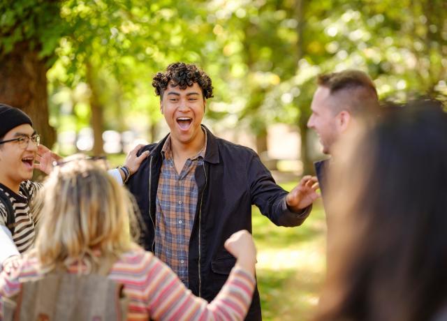 Students Playing on Park Blocks