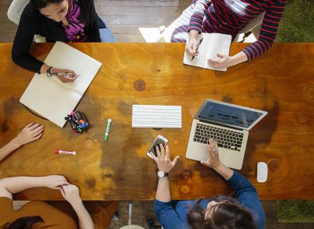 students working