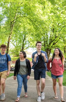 students walking in Park Blocks