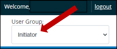 screenshot of User Group - Initiator