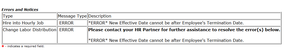 screen shot stating id is not defined as an employee