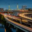 time lapse of the eastside freeways at night