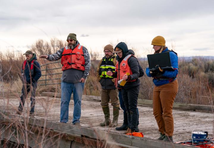USGS Oregon Water Science Center instructors prep Malheur National Wildlife Refuge & High Desert Partnership staff to collect streamflow measurements