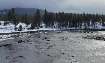 Klamath River during early dam removal
