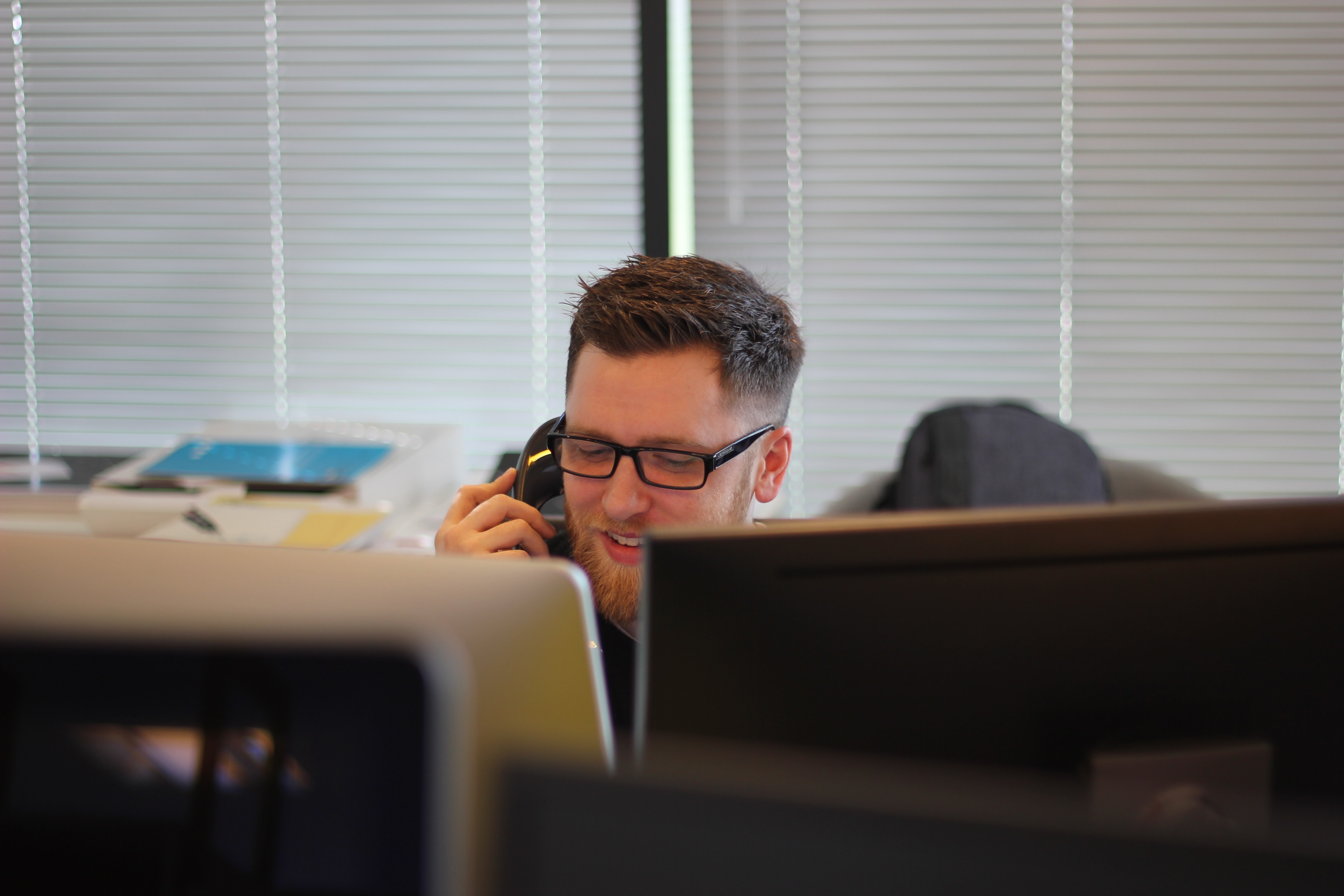 Young man on the phone