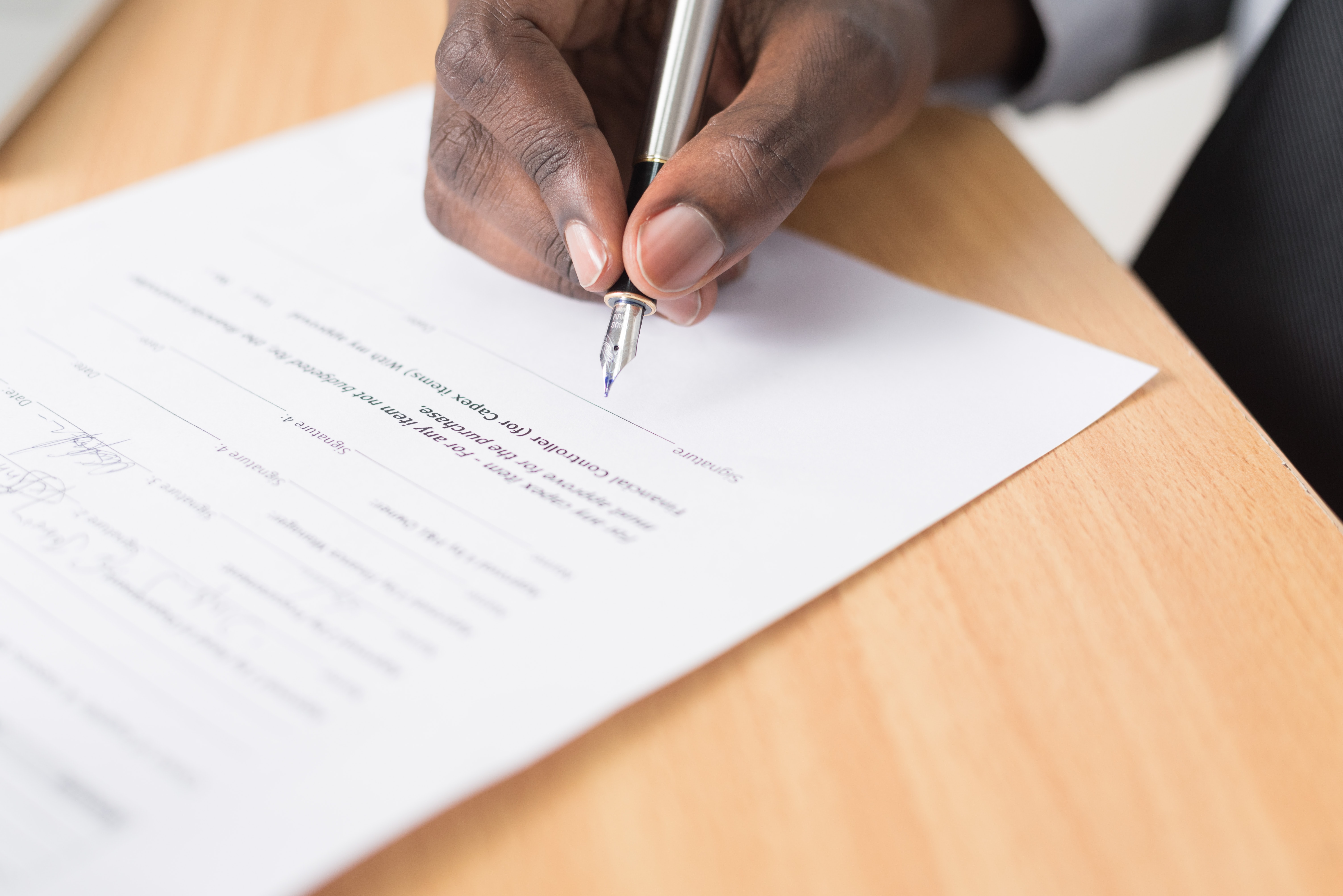 Person completing form