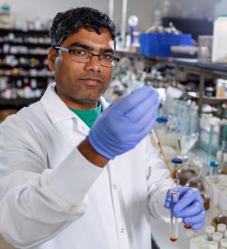 Chemist working in lab