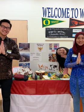 Students at a cultural presentation