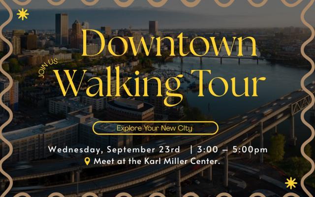 Flier for downtown walking tour.