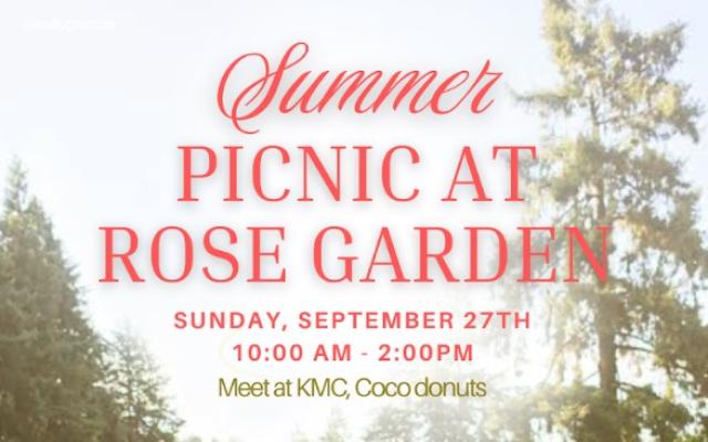 Flier for the Picnic at the Rose Garden