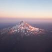 Ariel view of mount hood at dusk