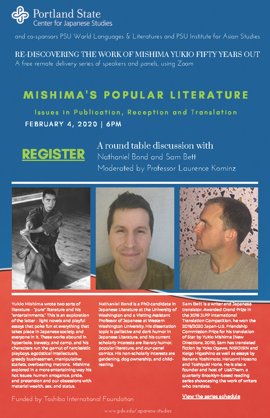 Flyer for Mishima's Popular Literature
