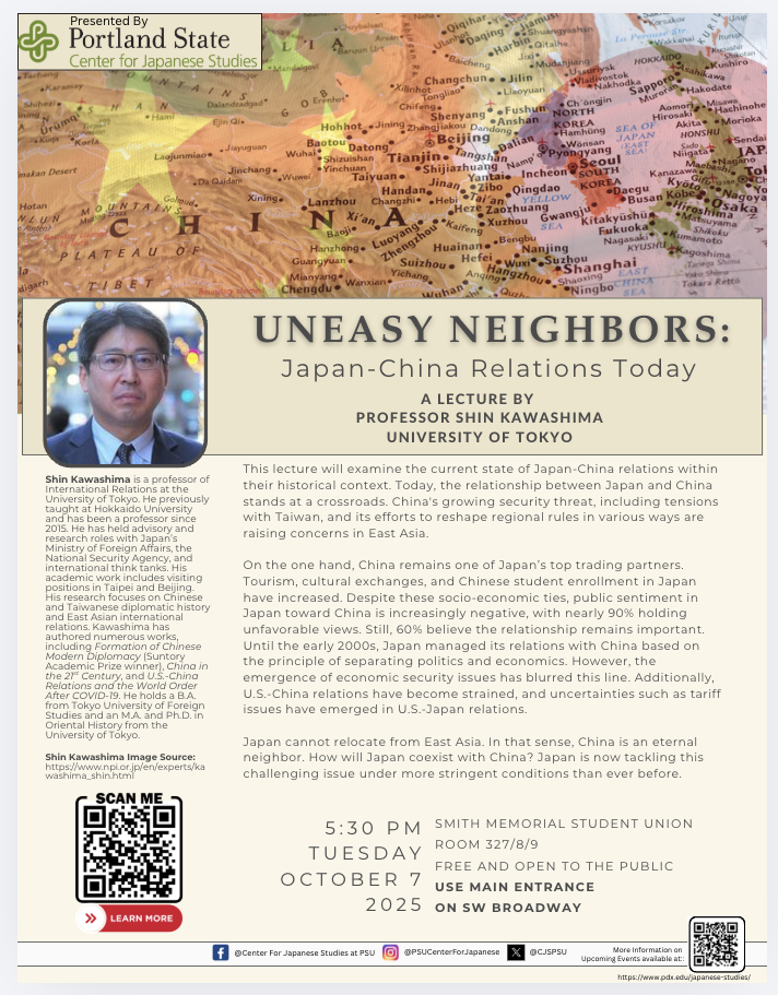 Uneasy Neighbors: Japan-China Relations Today Flyer