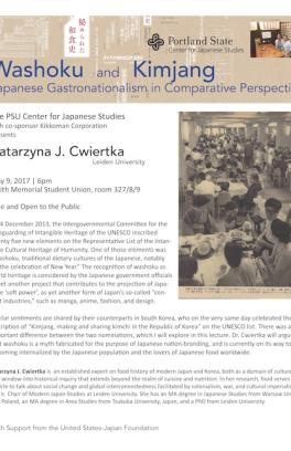 Flyer Katarzyna Cwiertka flyer on 'Washoku and Kimjang: Japan's Gastronationalism'