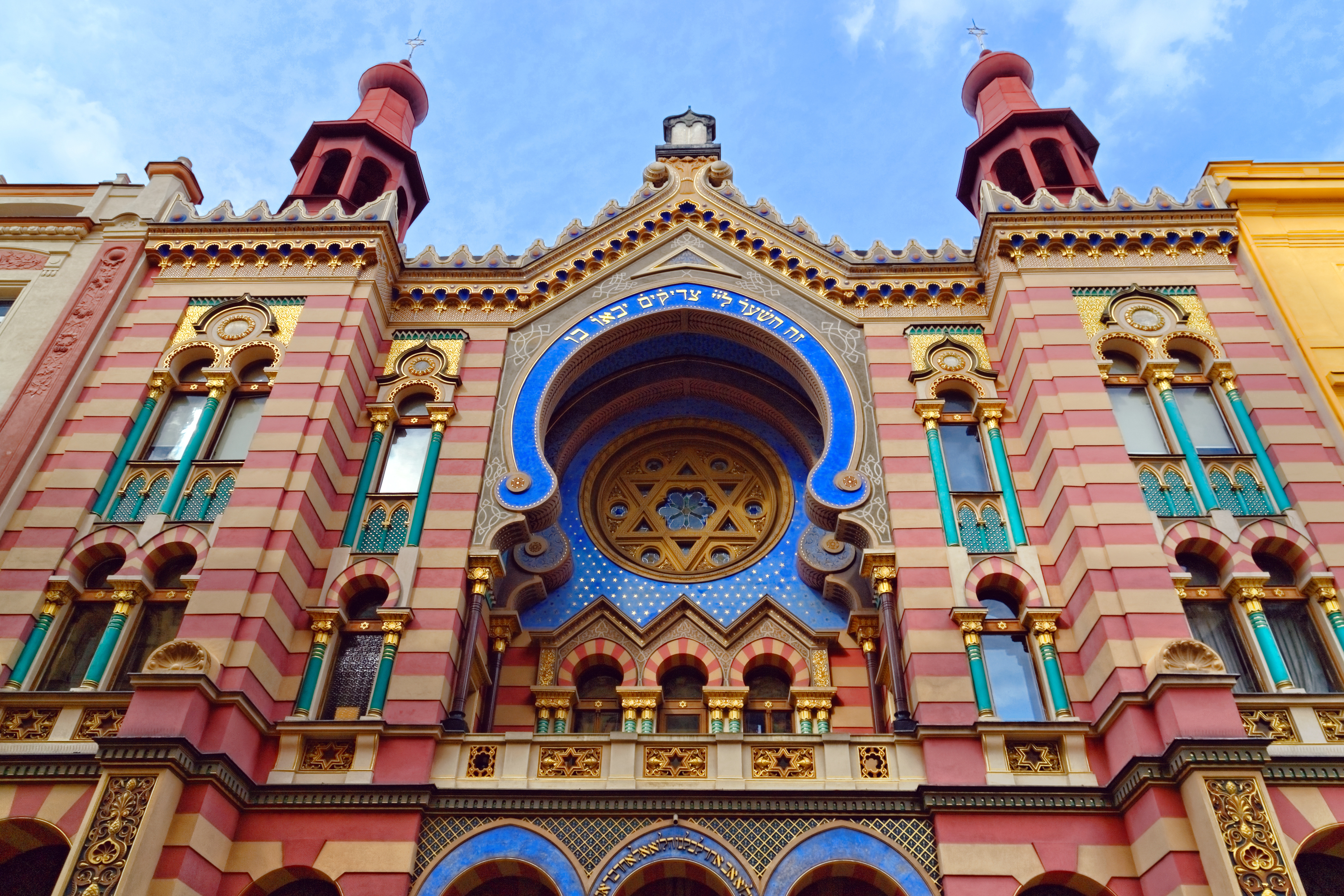 colorful Jubilee Synagogue in Prague