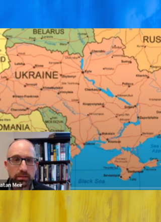 Prof. Meir and map of Ukraine