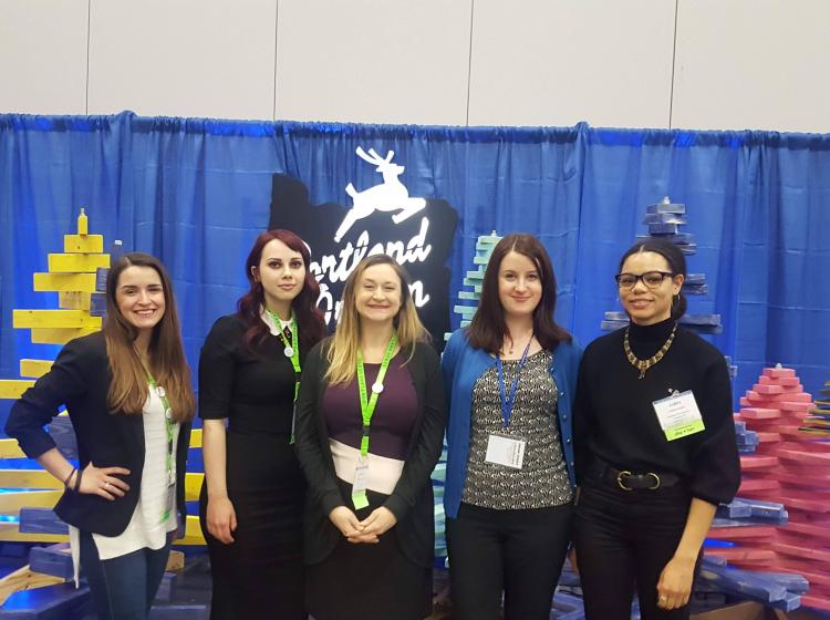 GRASP Lab Members at the 2018 Annual SPSP Conference in Portland, OR. From left to right: Aeleah Granger, Emma Money, Kimberly Kahn, Jean McMahon, Jaboa Lake