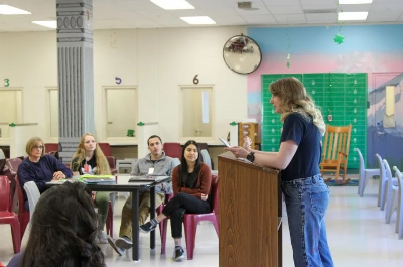 Students in class in a prison