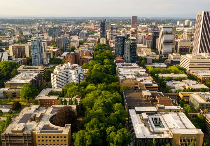 Aerial of PSU campus