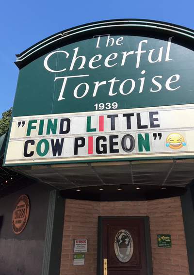 Cheerful Tortoise sign