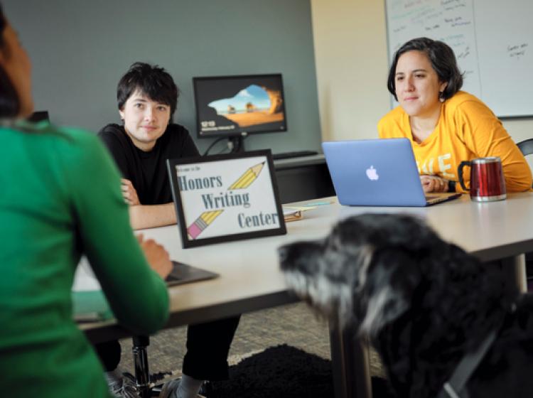 Tutors in the honors lounge