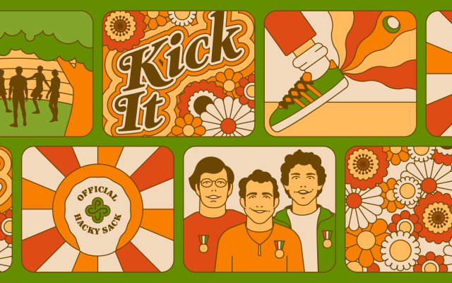 Kicking it old school illustration