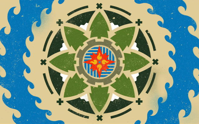 illustrated campfire