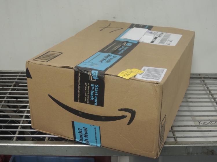Photograph of a generic Amazon package