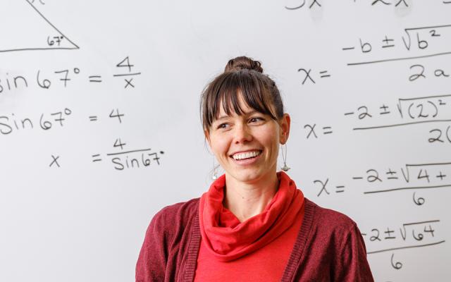 PSU Mathematics Education student teaching a class