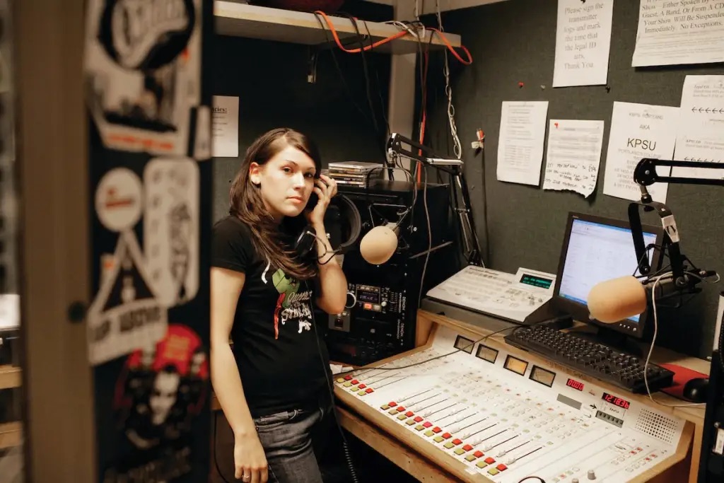 Student DJ in KPSU studio