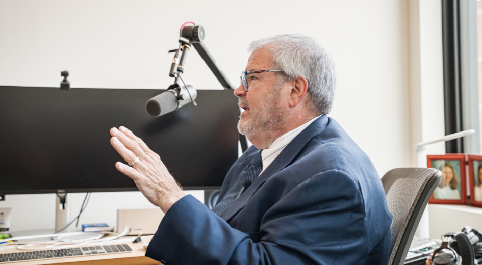 Dean Halverson with mic