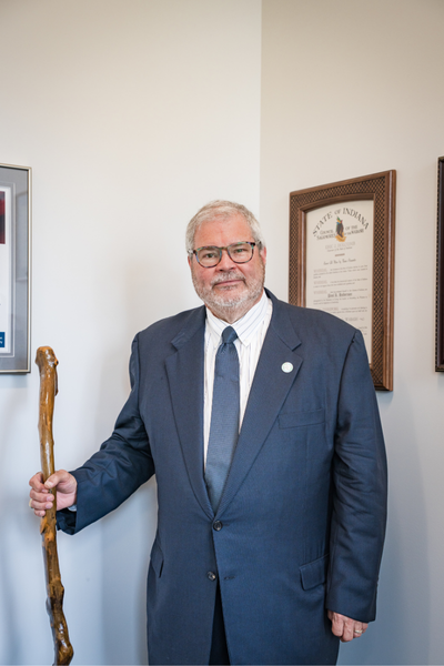 Dean Halverson with walking stick