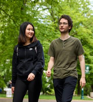 Students walking