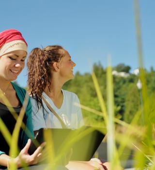 Students in garden