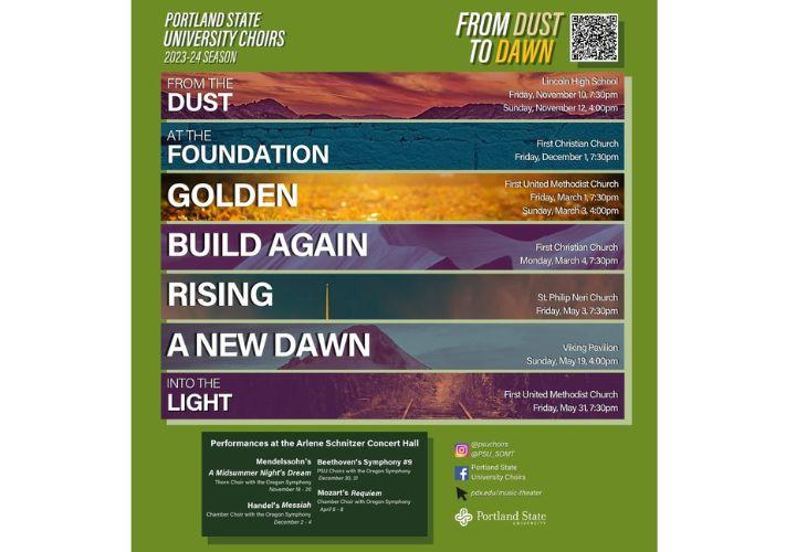 Poster for Choir season titled "From the Dust"