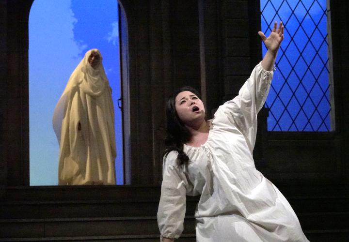 Opera student performing
