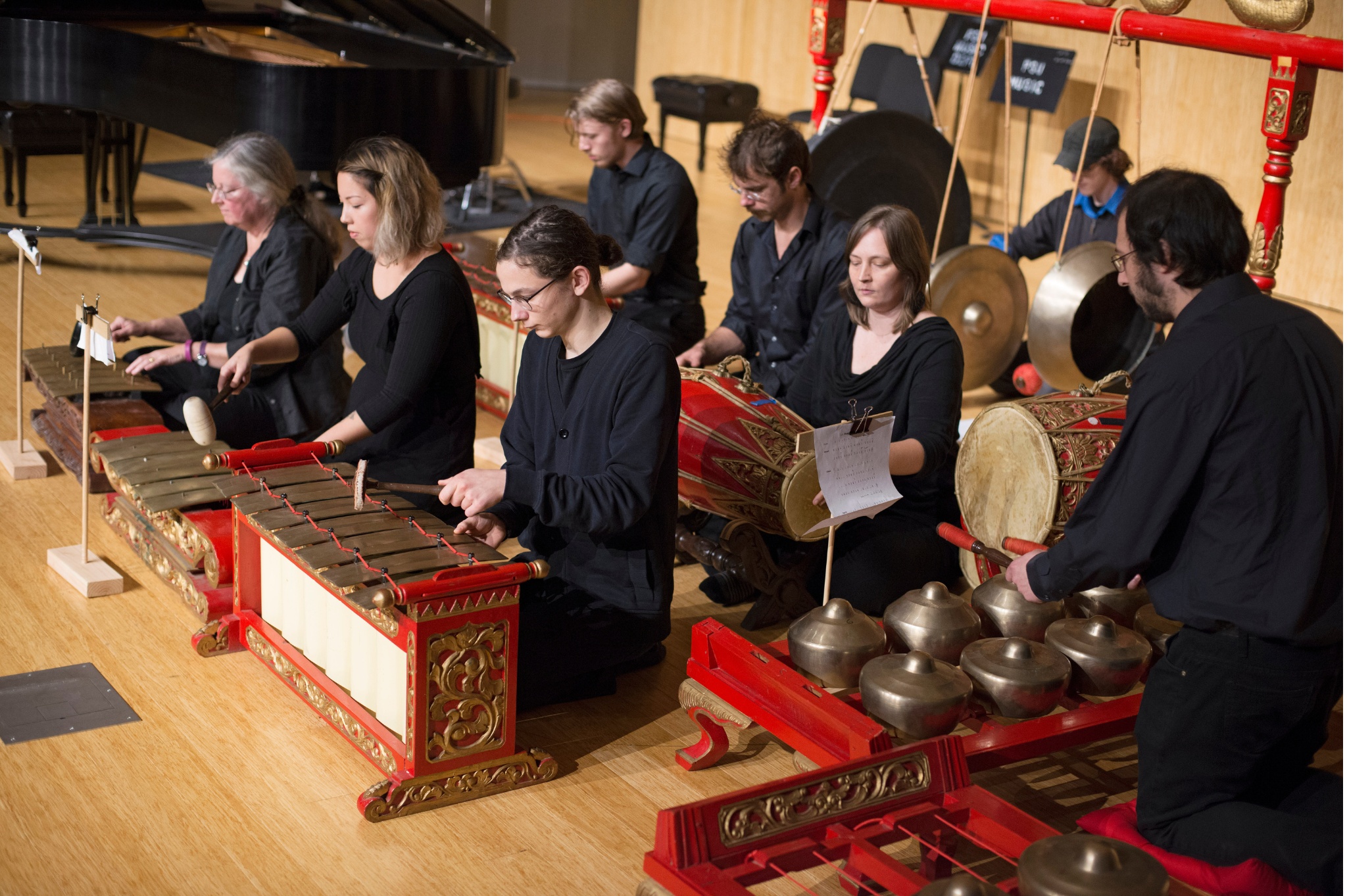 PSU Gamelan ensemble performing.