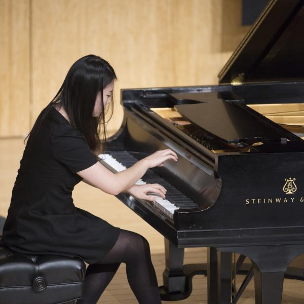 Piano student in recital