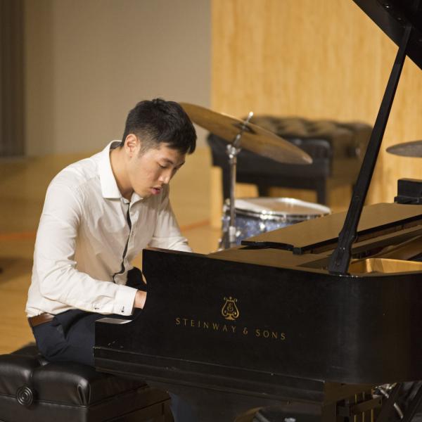 Piano student in recital