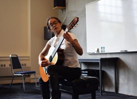 Guitar student in recital