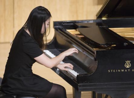 Piano student in recital