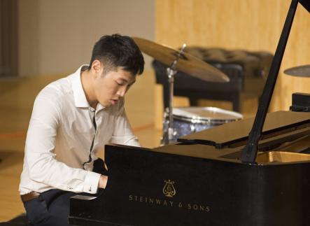 Piano student in recital