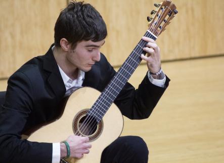 Guitar student in recital