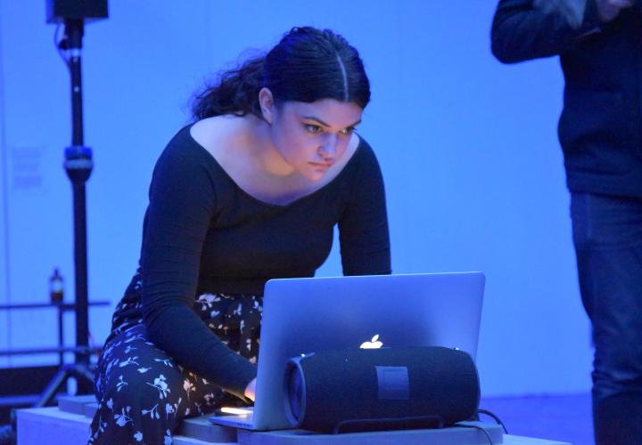 Laptop Ensemble student in performance
