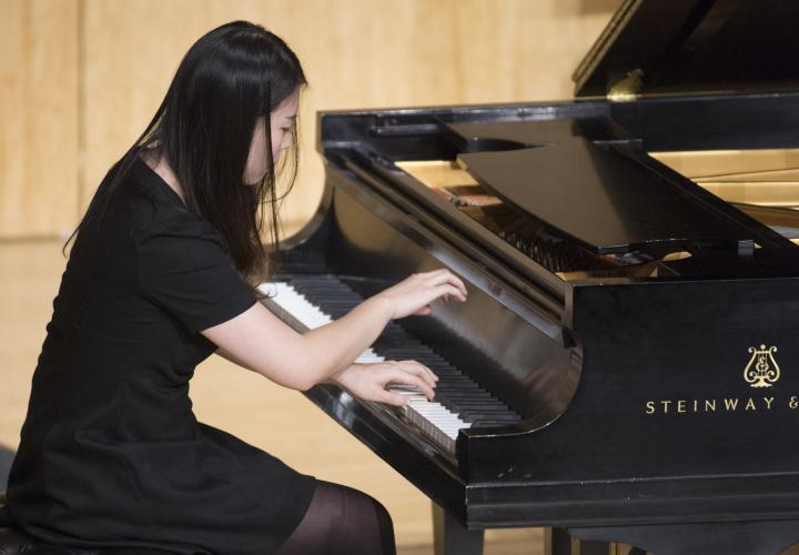 Piano student in recital