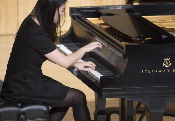 Piano student in recital