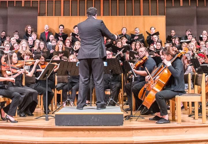 The PSU Orchestra and choirs in performance