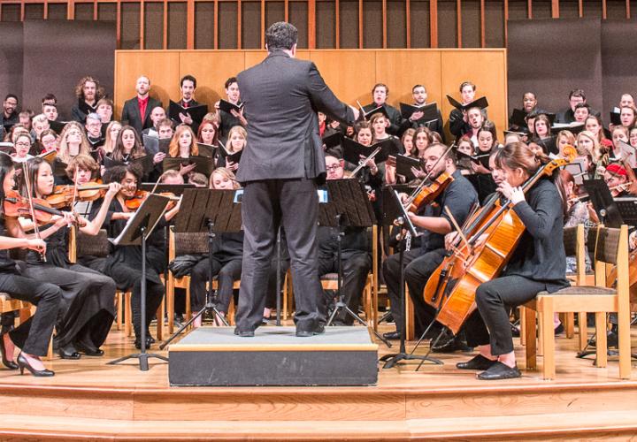 The PSU Orchestra and choirs in performance